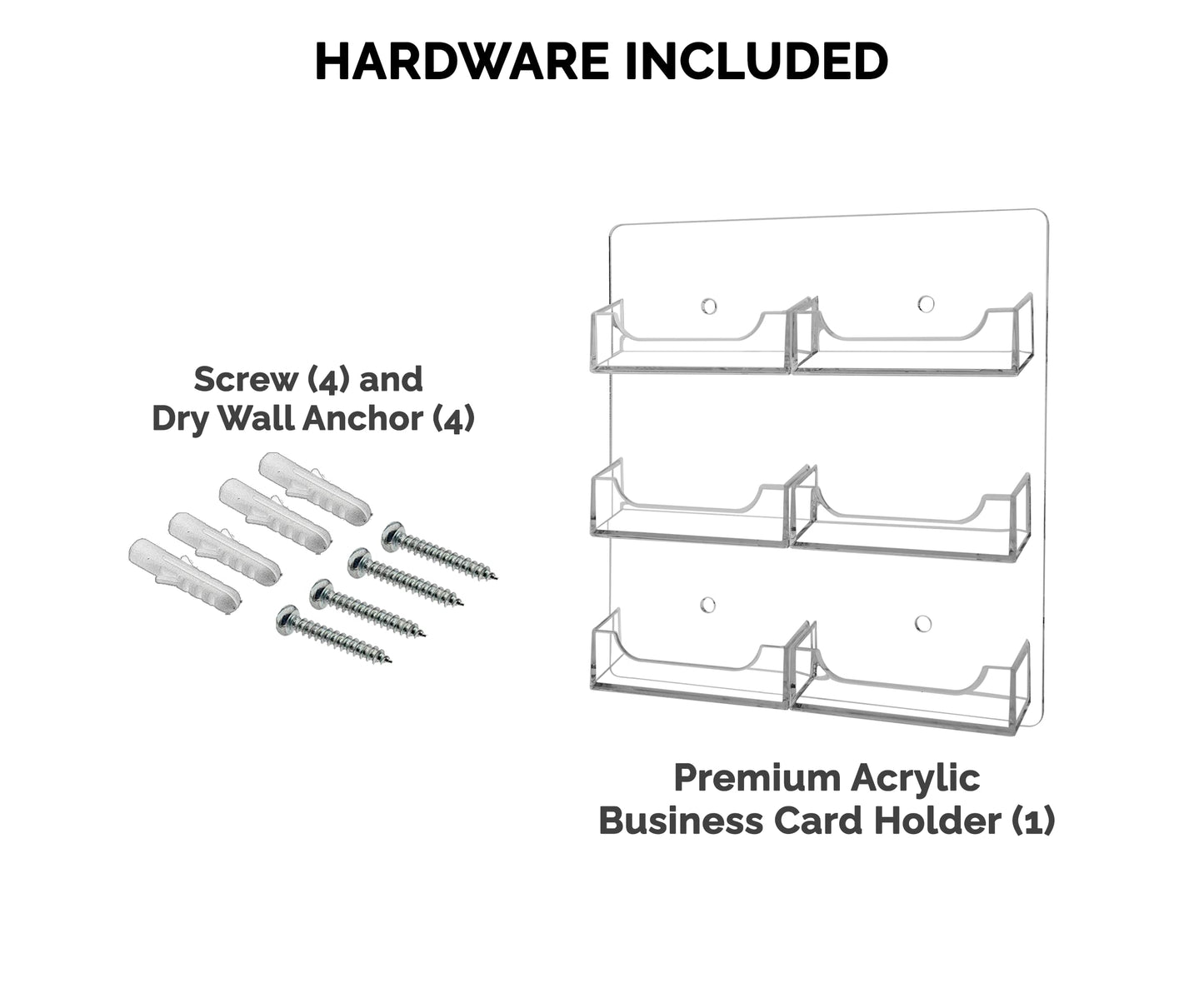 Marketing Holders Wall Business Card Holder with Hanging Hardware for 3.5" x 2" Horizontal Gift or