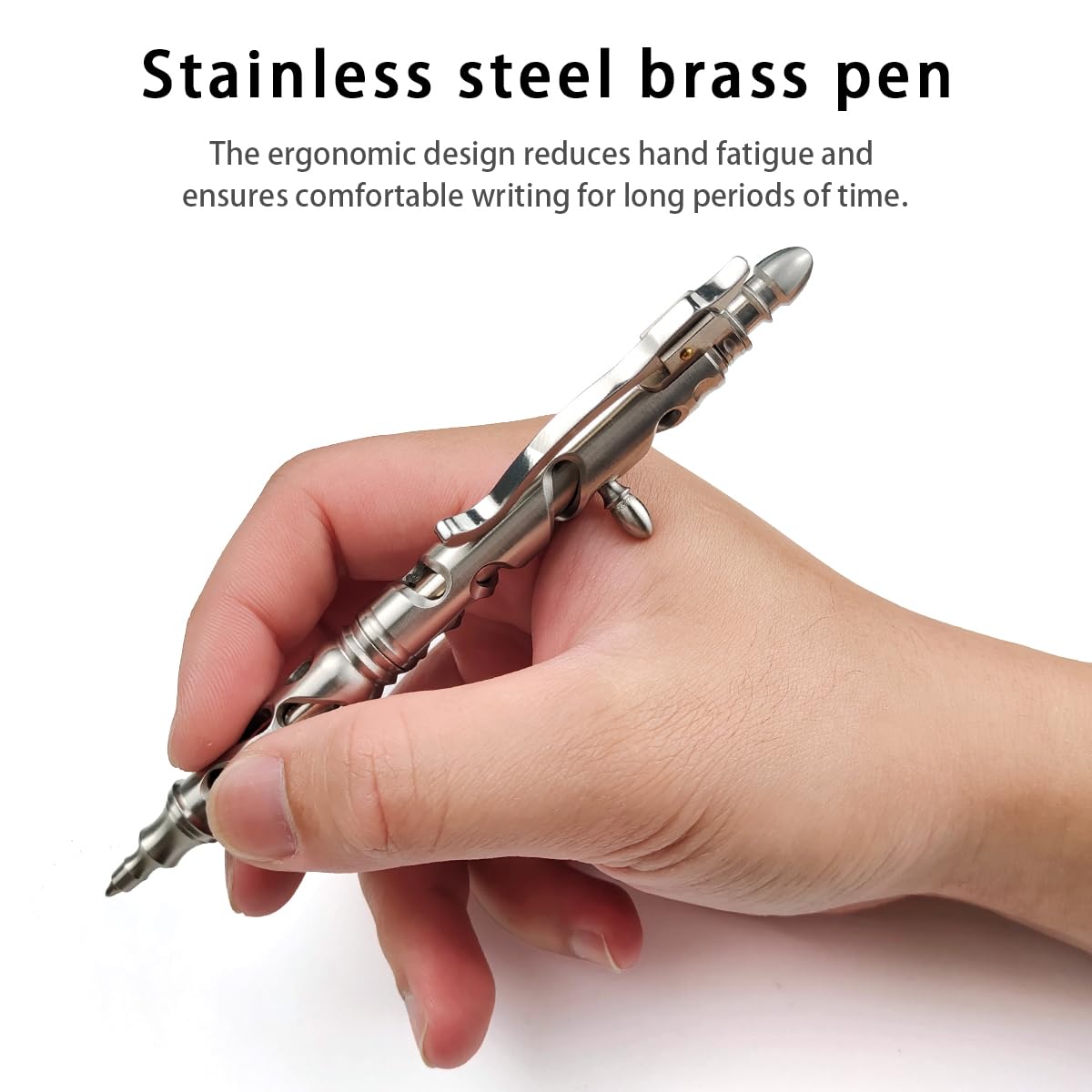 Dr. Metalleung Heavy Duty Stainless Steel Bolt Action Pen - Retractable EDC Pen with Keychain