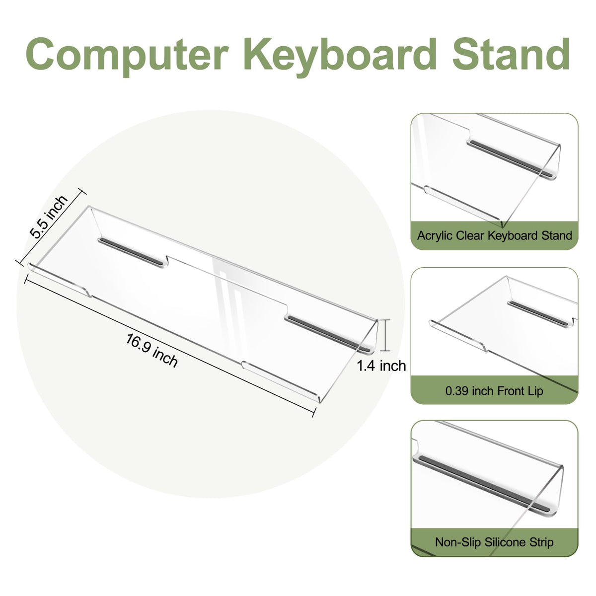 MOSISO Keyboard Stand&Wrist Rest Support for Keyboard &Mouse Pad Set