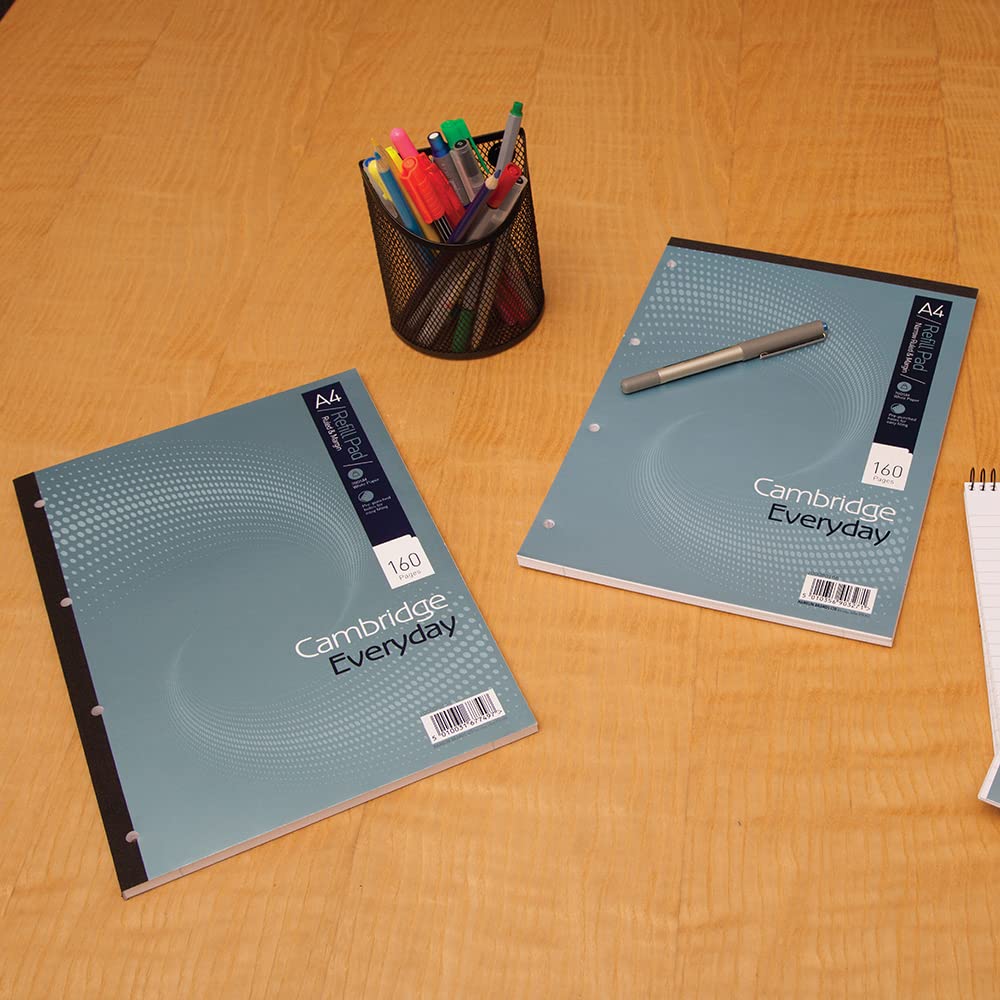 Cambridge Lined Paper A4 Refill Pad, 160 Pages, Pack of 5