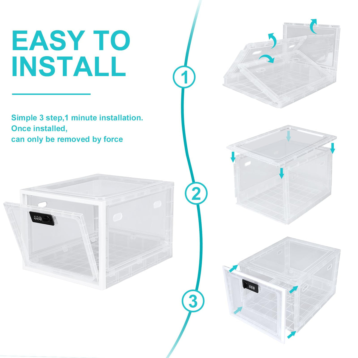 Lalifebuss Combination Lock Boxes for Personal Items, Lockable Storage Box for Office