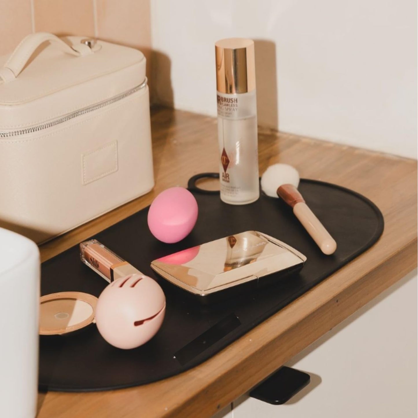 Durable Silicone Vanity Makeup Mat - Heat Resistant, Portable, and Protective | Perfect for Travel