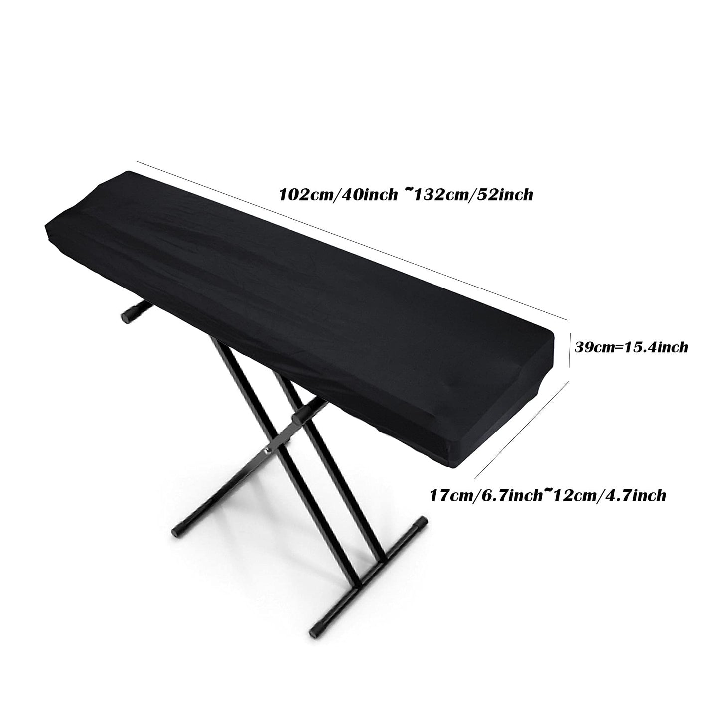 LIGICKY Stretchable 61 & 73 & 76 Keys Digital Piano Keyboard Dust Cover, Black