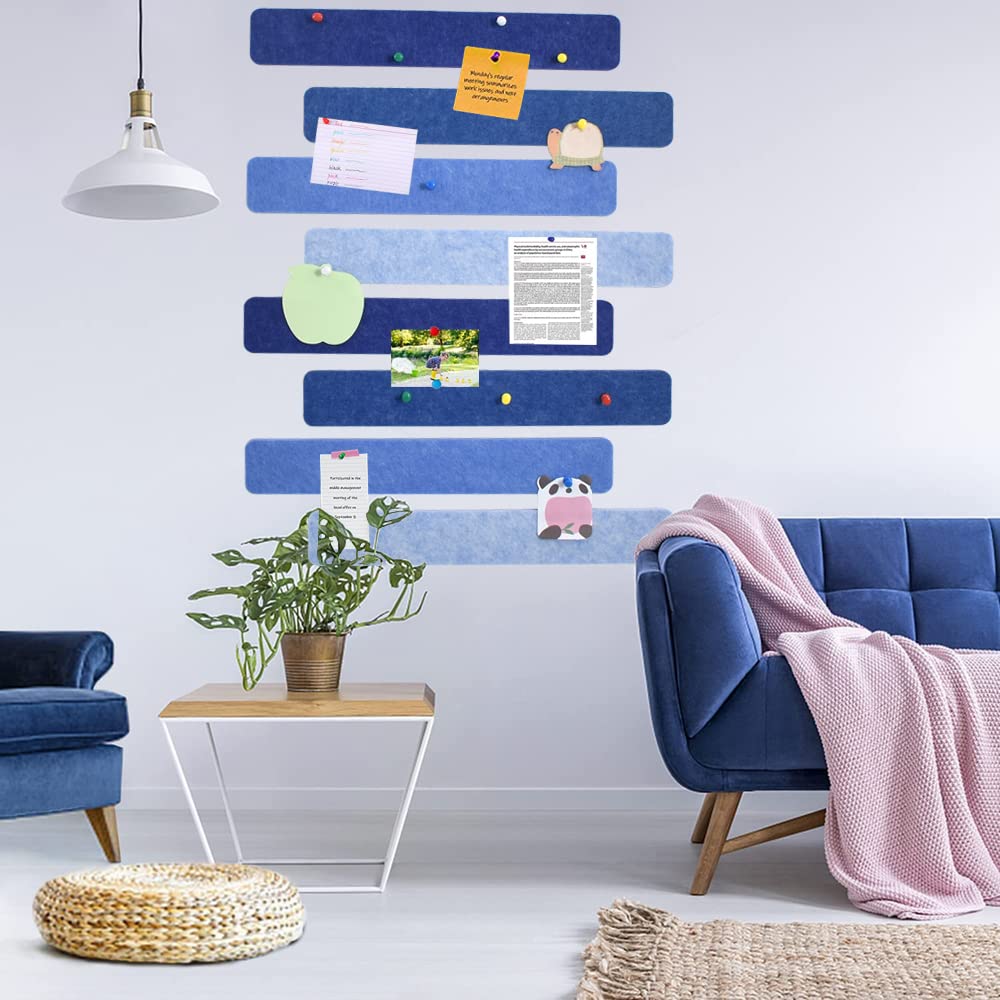 Vuzvuv 8Pcs Cork Bulletin Board Strips for Wall Office-Blue