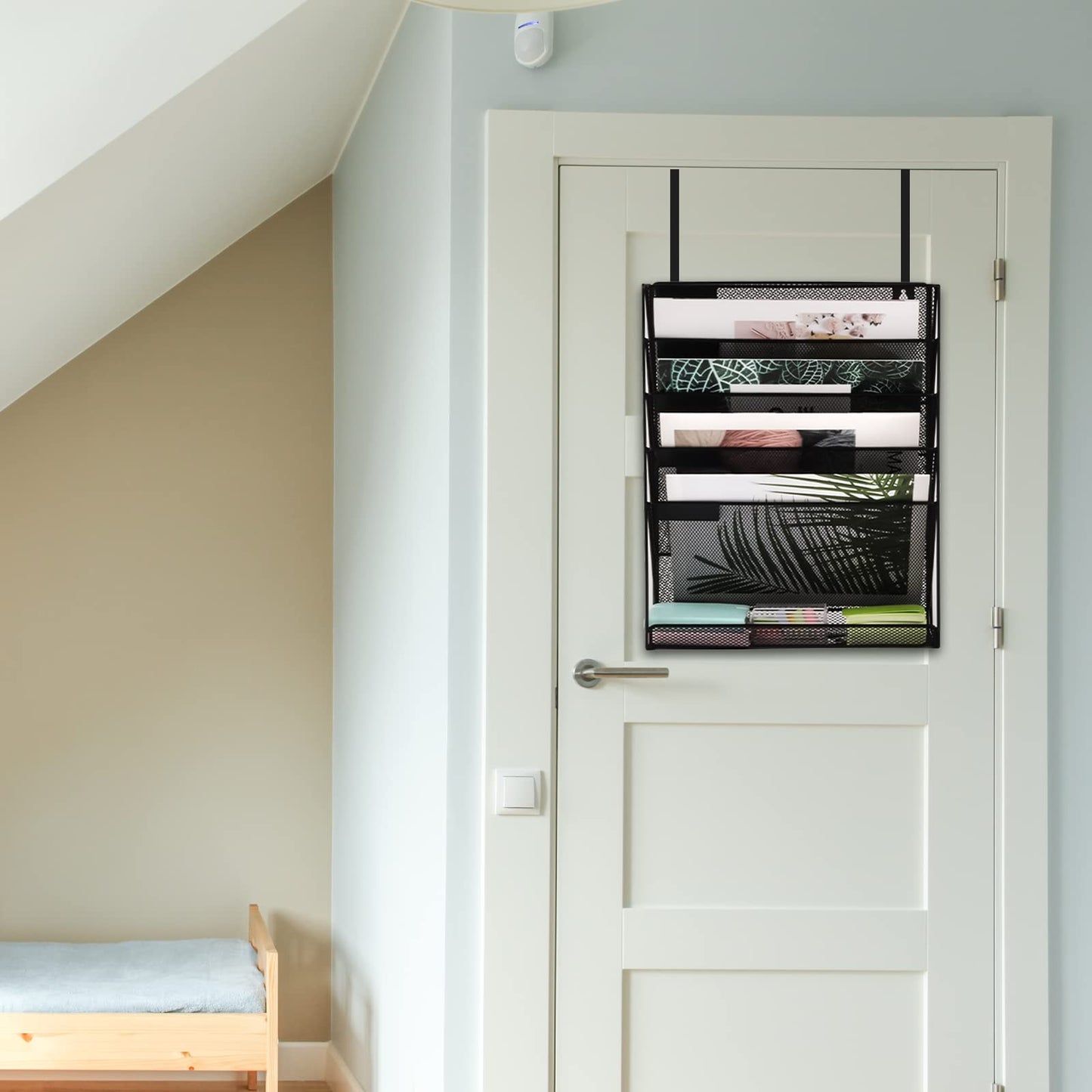 EASEPRES Desk File Organizer Mesh 6-Tier with Hangers, Hanging Wall Mount Document Organization