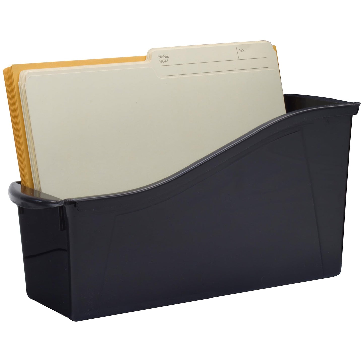 Storex Large Book Bin - Interlocking Plastic Organizer for Home, Office, and Work Space - Black