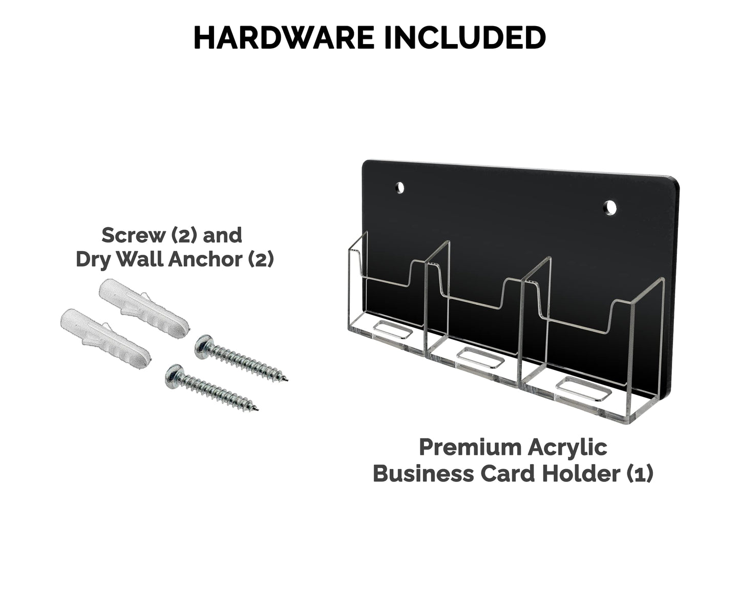 Marketing Holders Wall Business Card Holder with Hanging Hardware for 2" x 3.5" Vertical