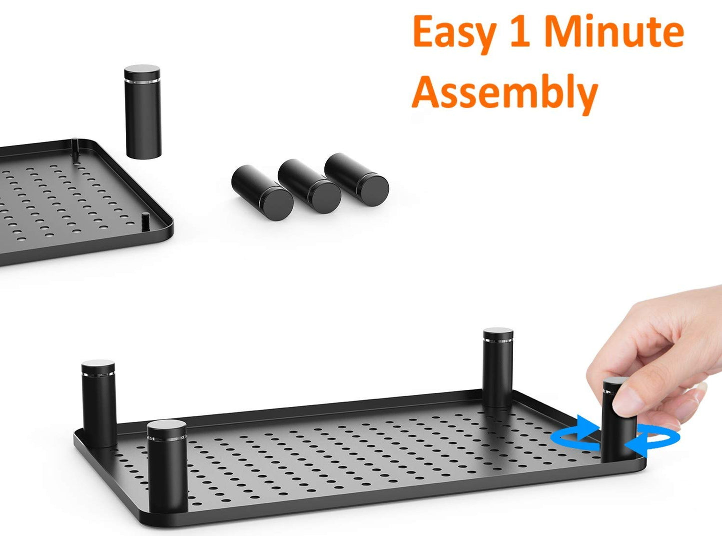 Husky Mounts Monitor Riser Laptop Stand, Adjustable Legs, Stackable, 14.5 x 9.25 x 3.125 Inches Max