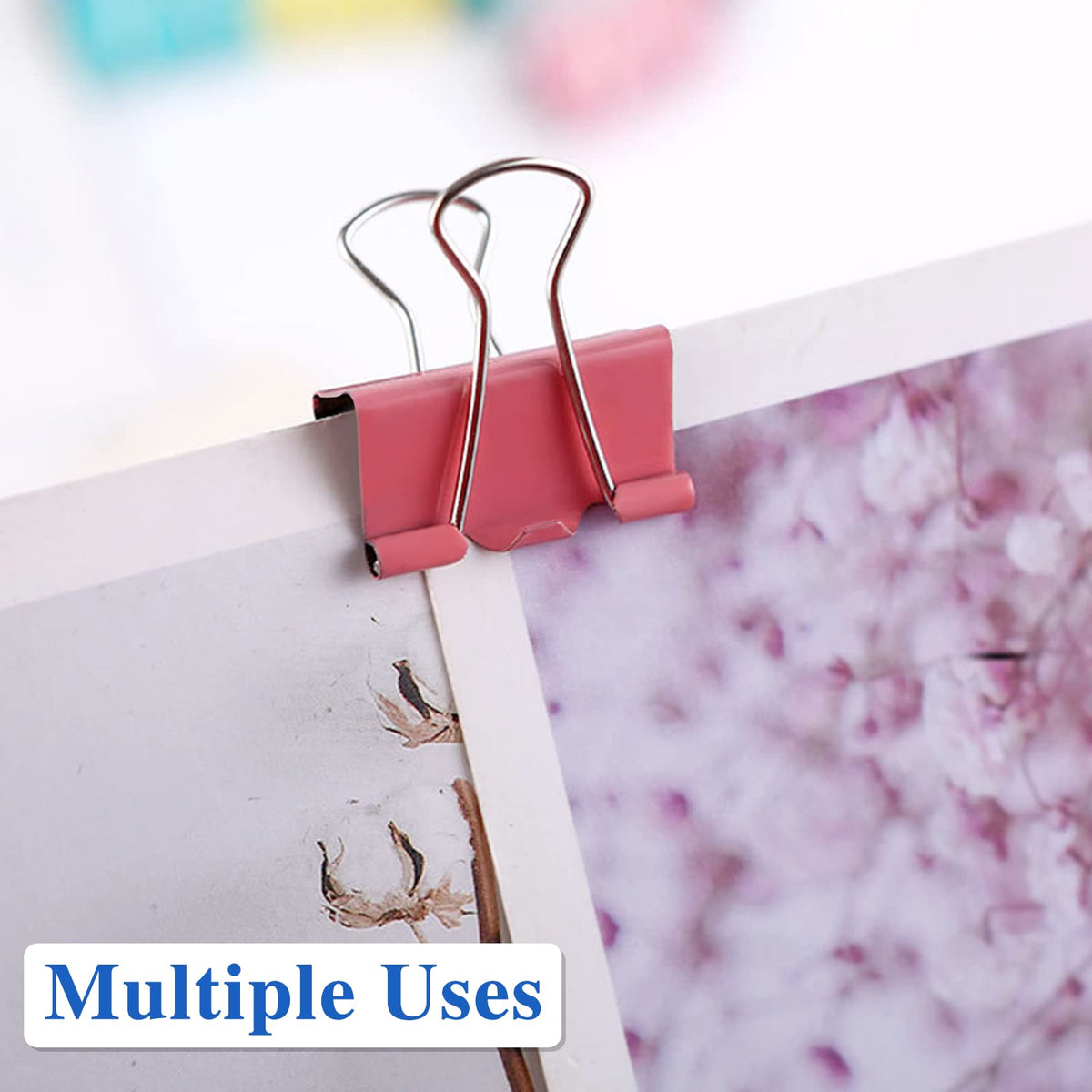 OWLKELA 100 Pcs Binder Clips, Assorted Sizes, Multicolor