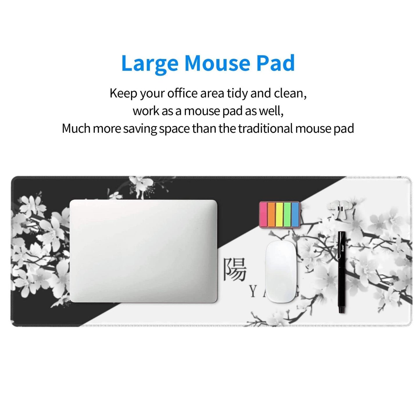BEYIMEN Japanese Large Gaming Mouse Pad, Cherry Blossom Pattern