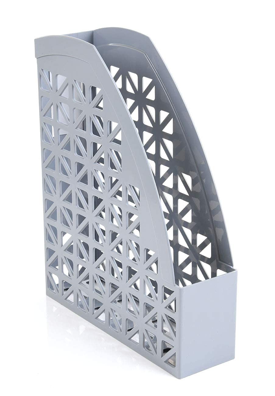Mintra Office Plastic Desk Organizer 2pk Magazine File (Grey)
