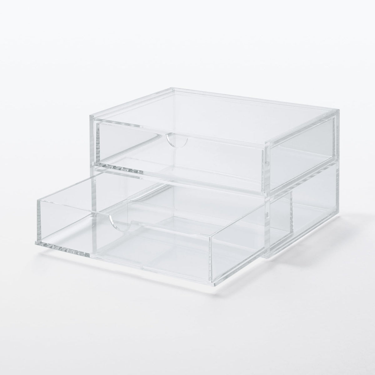 Muji Acrylic Stackable 2-Drawer Storage Case, Small,17.5 cm Width x 13 cm Depth x 9.5 cm Height