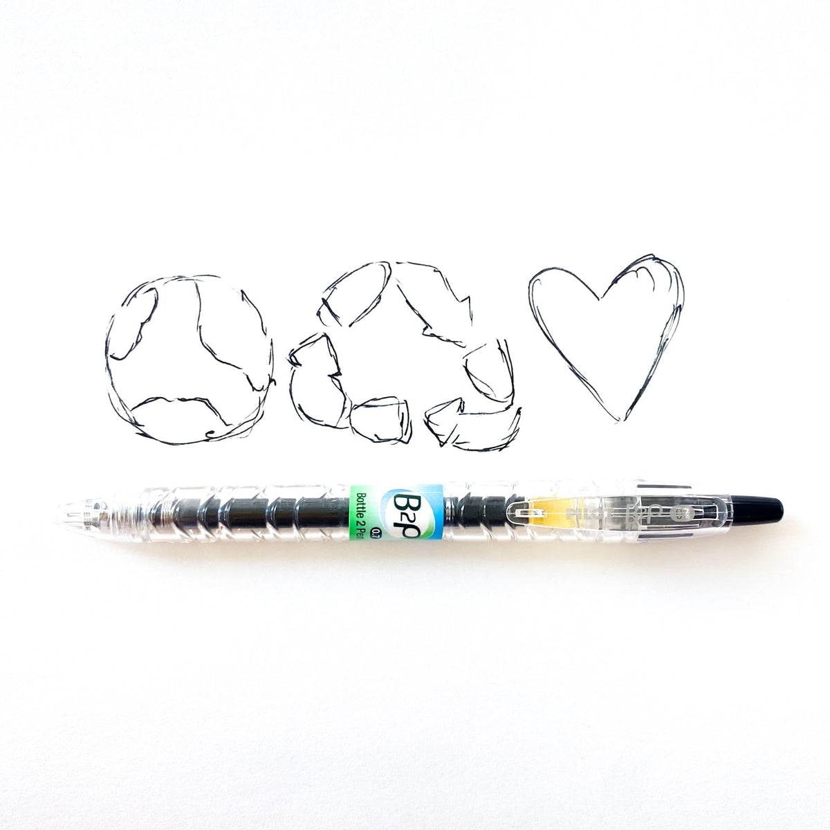 PILOT B2P Colors Gel Pen, Fine Point 0.7mm, Black, 12-Pack