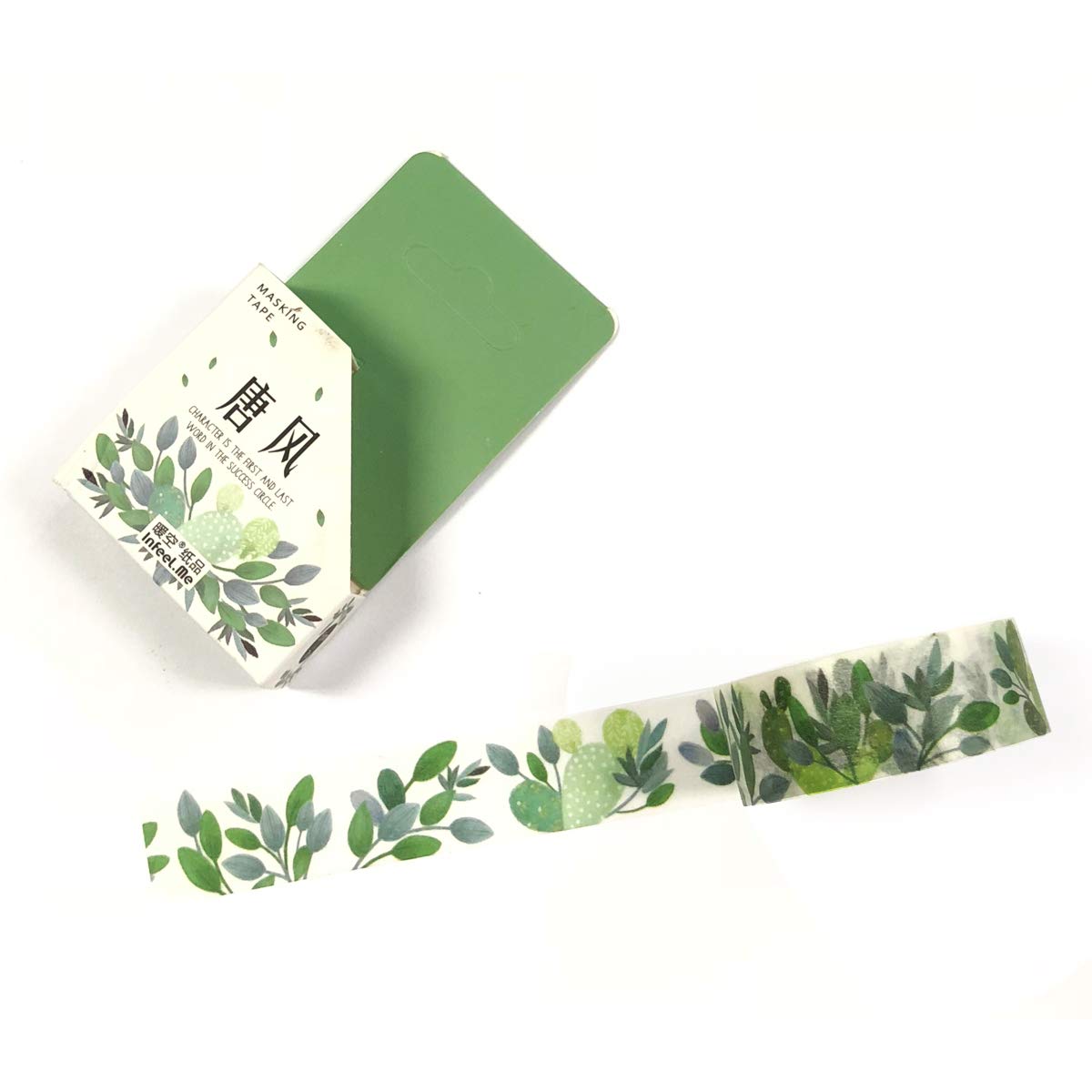 Wrapables Flowers and Greens Washi Masking Tape, 15mm x 7m Cactus