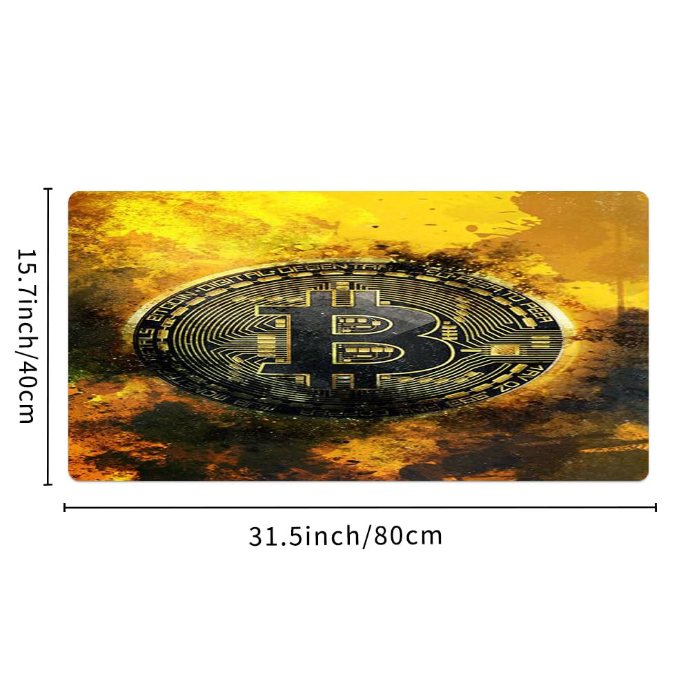 Reateforin Gold Bitcoin Coin Inspirational Quote Mouse Pad, Motivational Mouse Pad for Desk