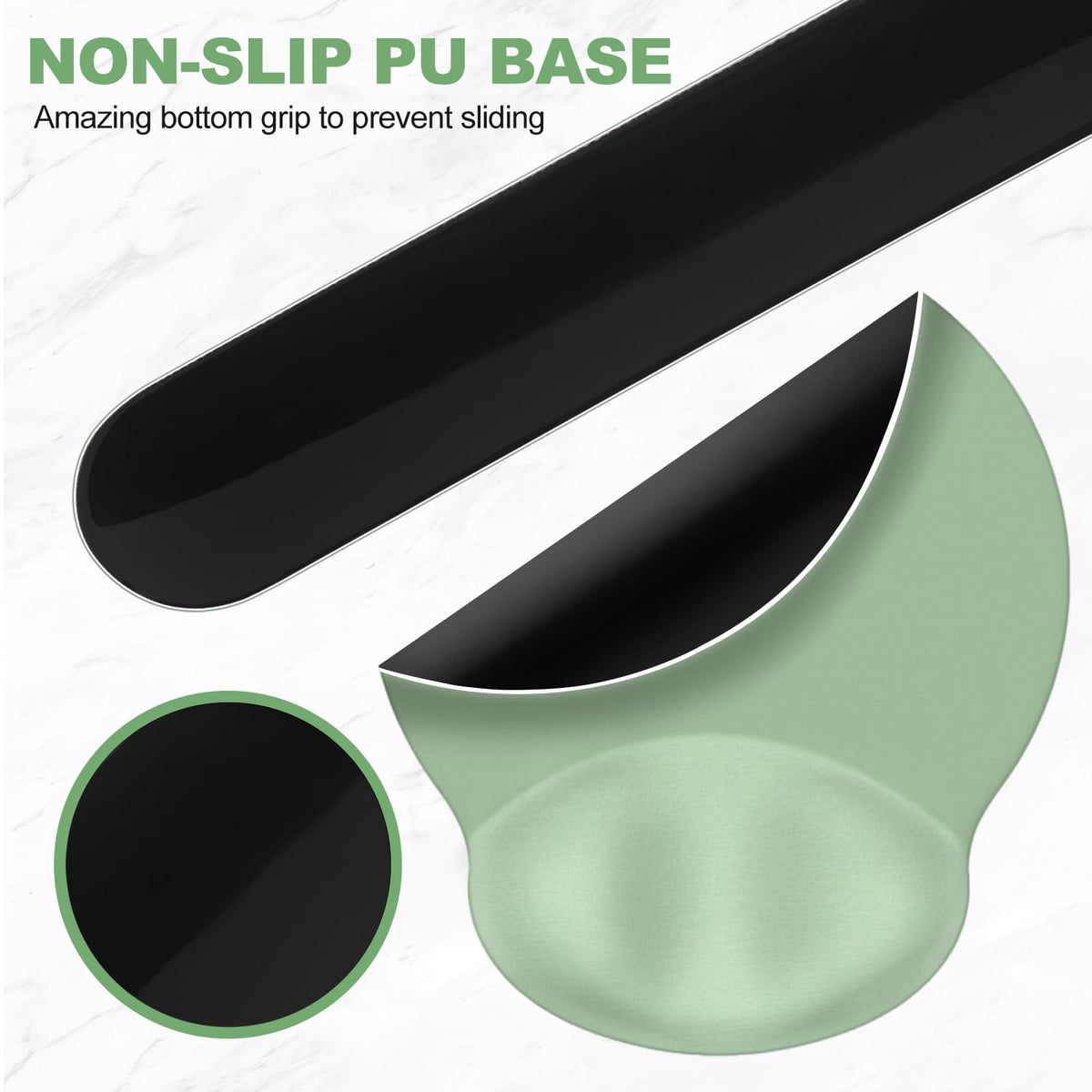 AIMSA Mouse Pad with Wrist Rest Support, Keyboard Wrist Rest Set, Ergonomic Memory Foam Mousepad