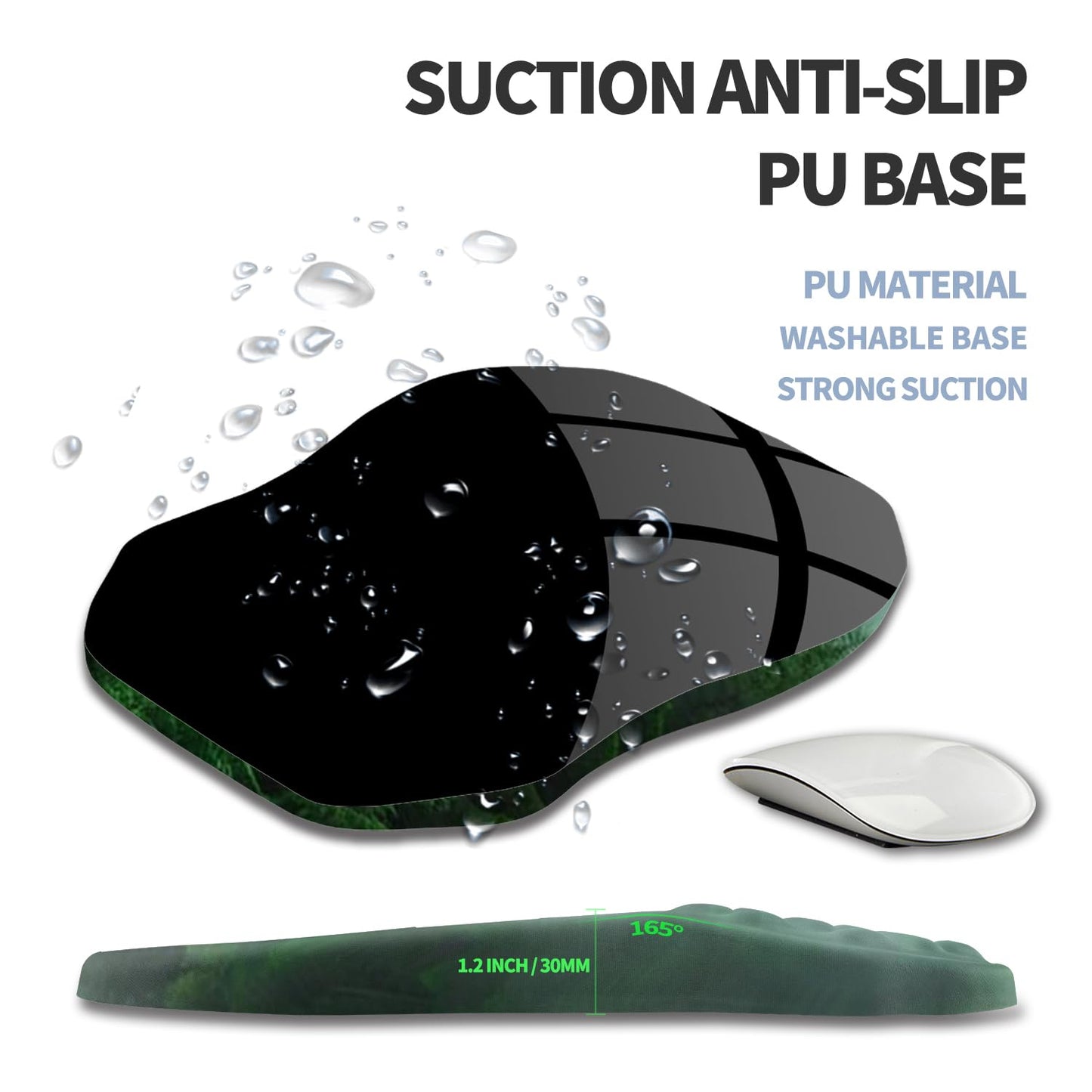 Gleamtide Ergonomic Raised Mouse Pad Wrist Support with Bilateral Slope Memory Foam Mousepad for