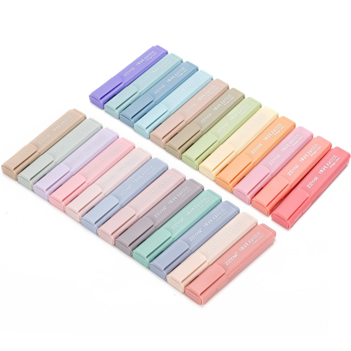 ZEYAR Highlighter Pen, Cream Colors Chisel Tip Markers, Water Based, Quick Dry, No Bleed, for Bible