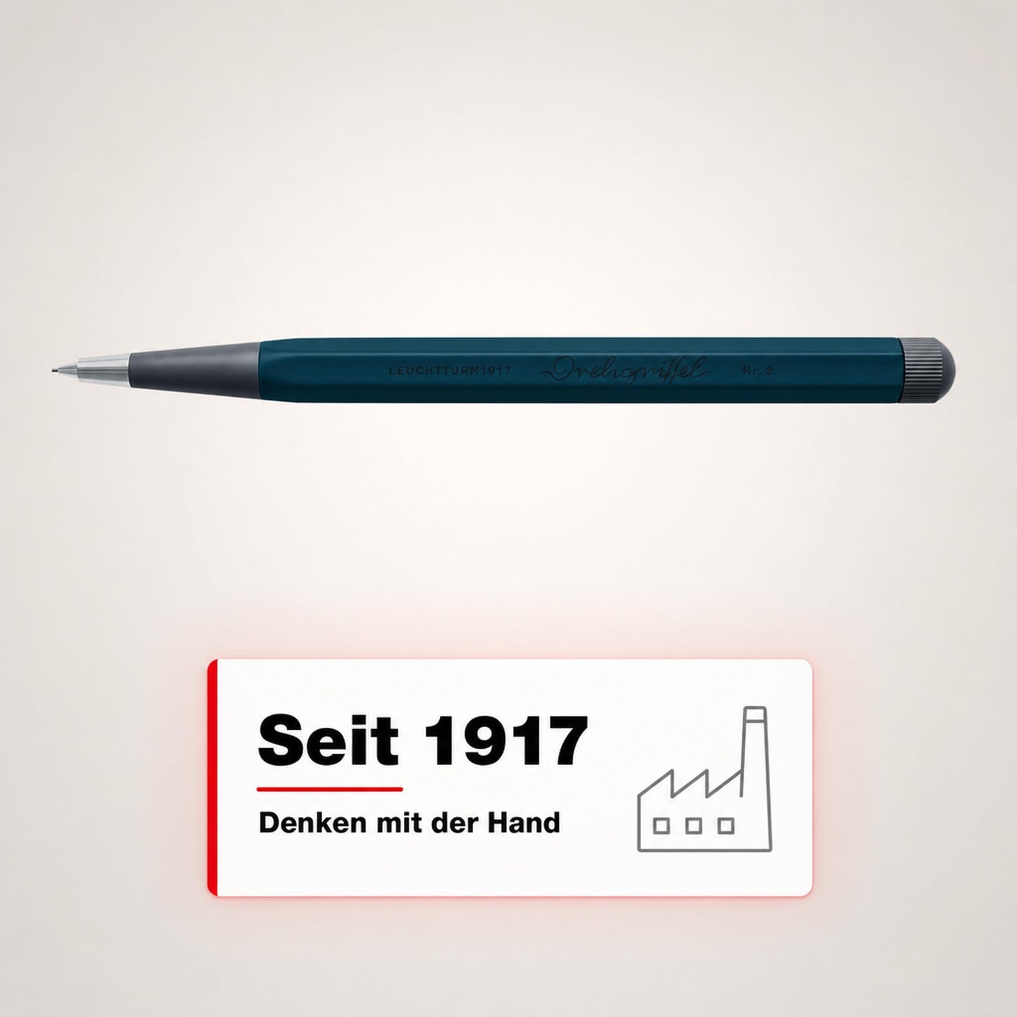 LEUCHTTURM1917 372222 Twist Pen No. 2, Pencil with Twist Mechanism, Aluminum, Steel, Design