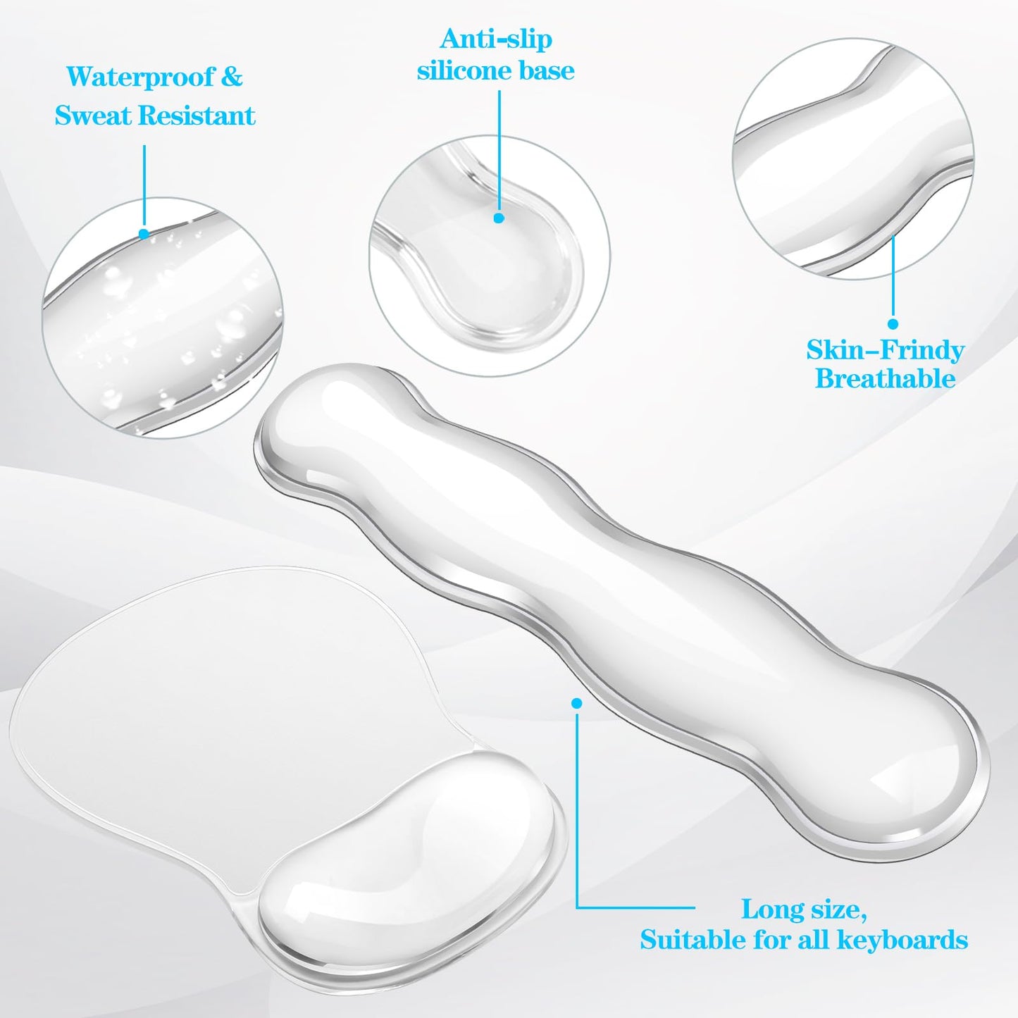 Gel Keyboard & Mouse Wrist Rest Set, Ergonomic Keyboard and Mouse Pad with Wrist Support Typing
