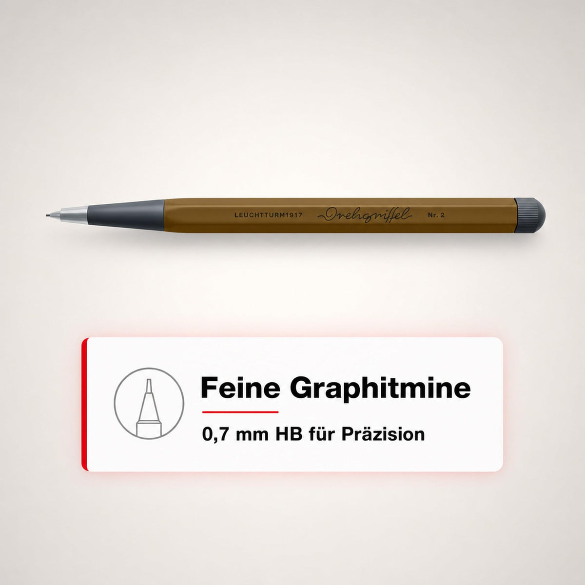 LEUCHTTURM1917 Spice Brown 372224 Pencil with Twist Mechanism Aluminium Steel Design Award-winning