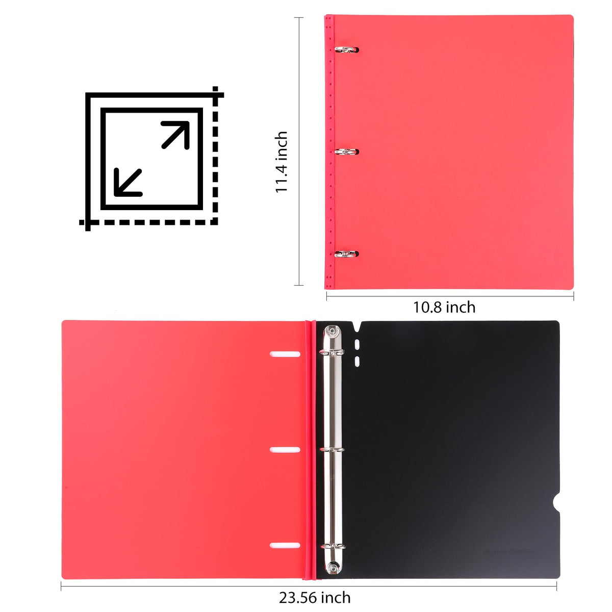WOT I 12-Pack Telescoping 3 Ring Binder(0.75"), Expandable Flexible Binder - Patented Design for