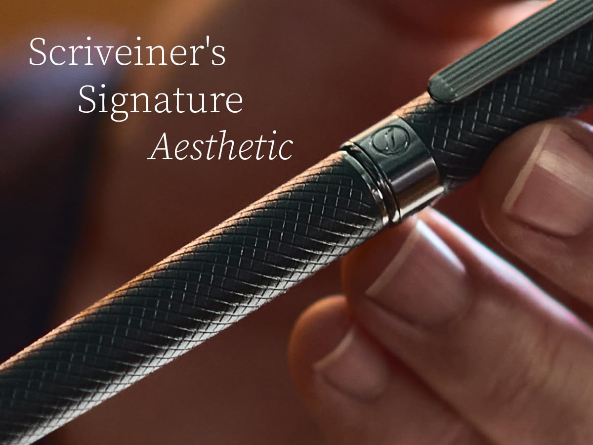 Scriveiner All Black Ballpoint Pen -Stunning Luxury All Metal Matt Black Pen, Schmidt Black Refill