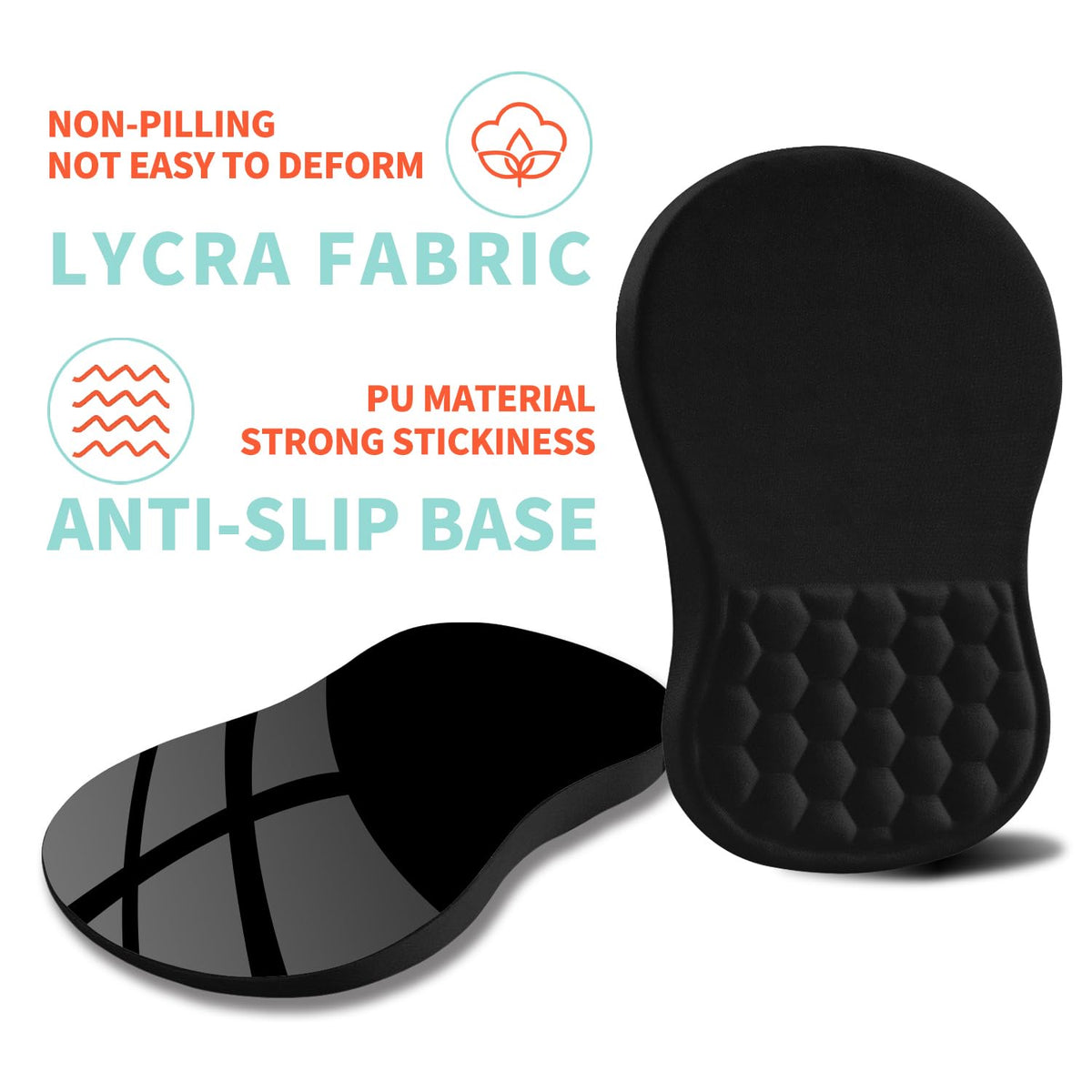 Kuosgm Ergonomic Mouse Pad Wrist Support with Memory Foam Massage Bulge, Carpal Tunnel Pain Relief