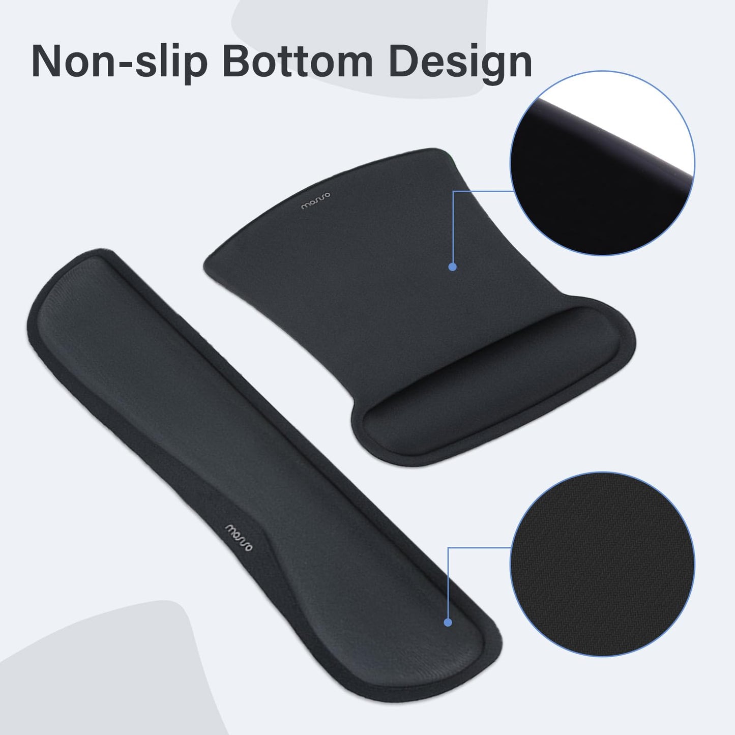 MOSISO Keyboard Mouse Pad Set, Large Gaming Mousepad&Keyboard Wrist Rest