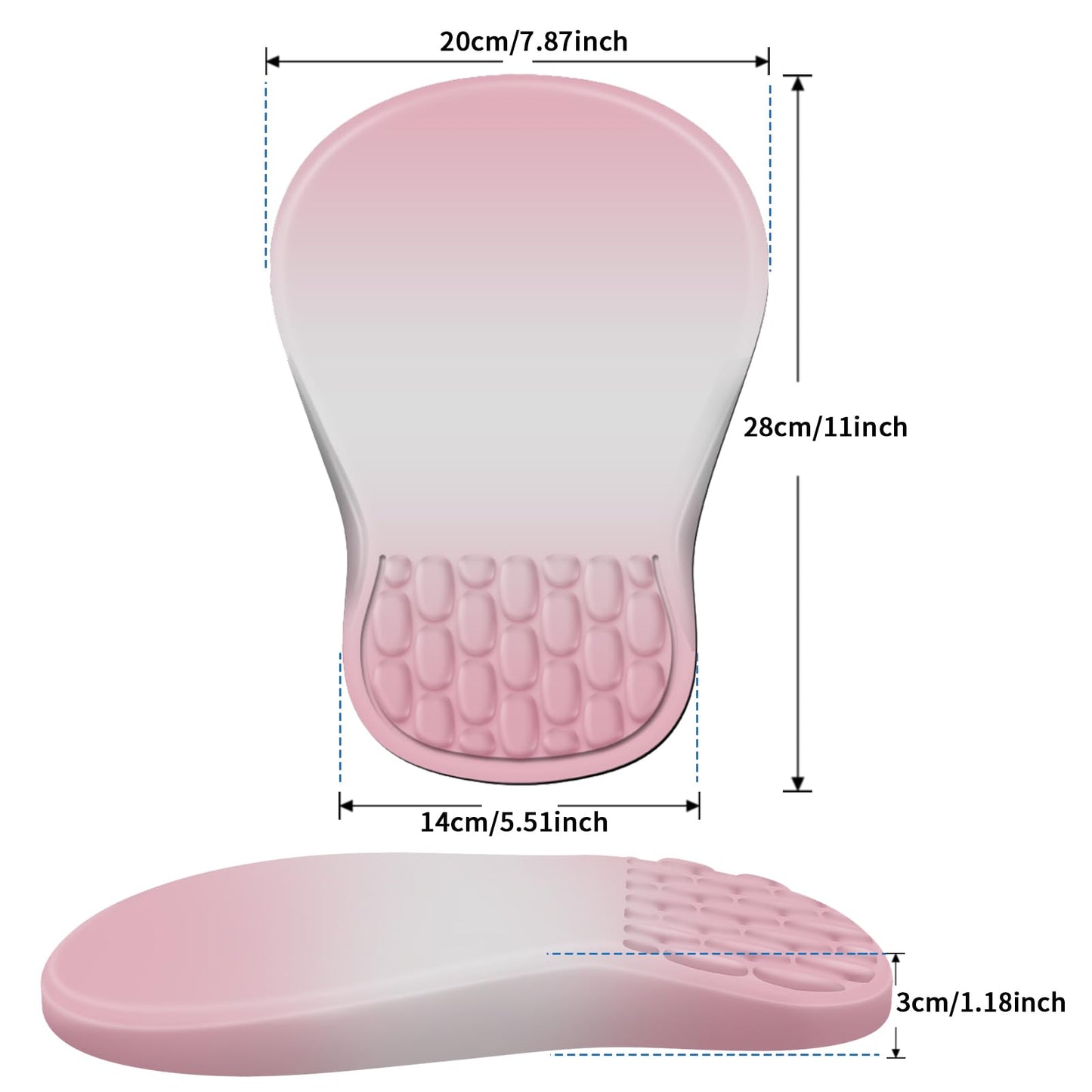 YIWEI Ergonomic Mouse Pad with Wrist Rest for Carpal Tunnel Pain Relief