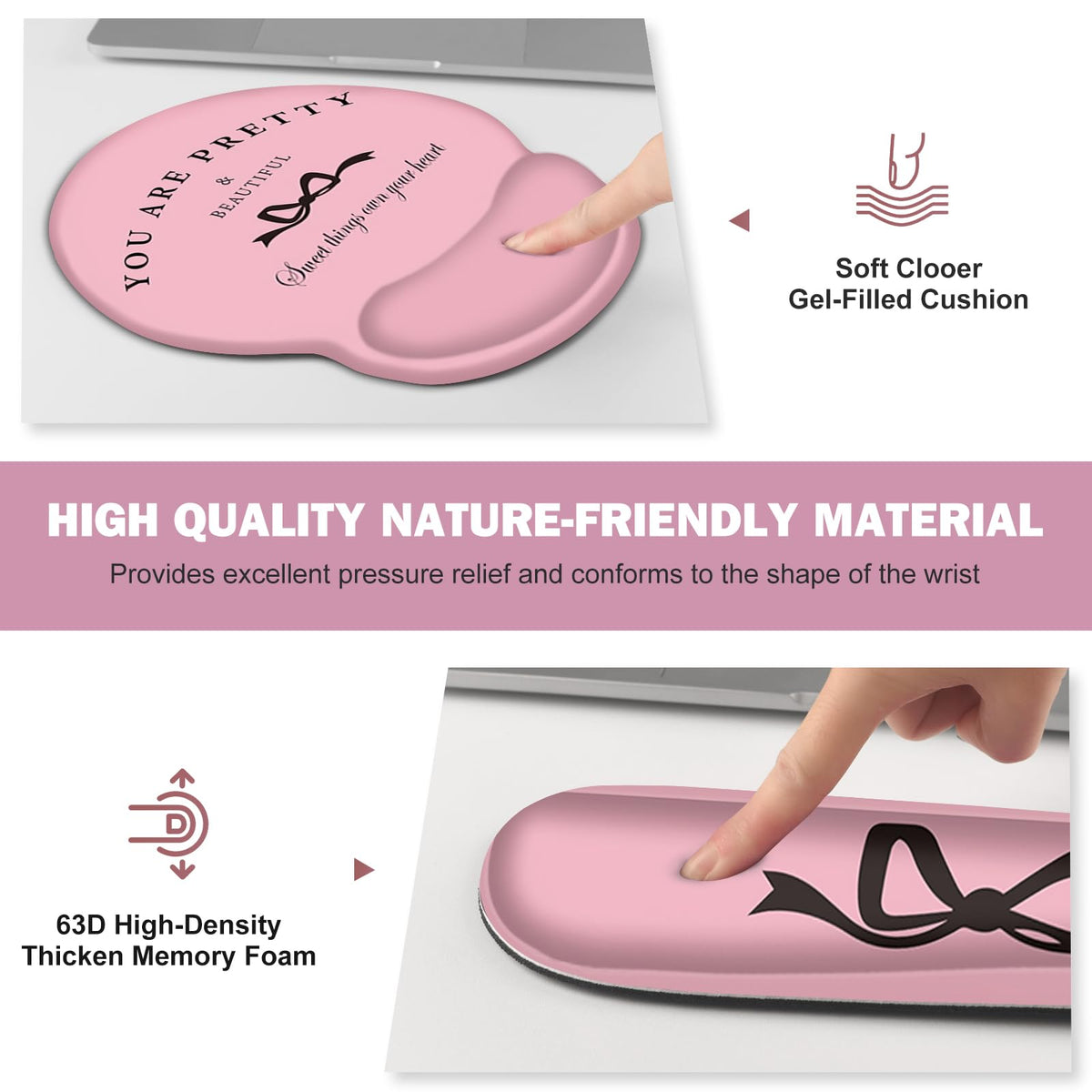Gaming Mouse Pad, Large Desk Mat, 4in1 XXL Mousepad Cute Desk Pad Protector