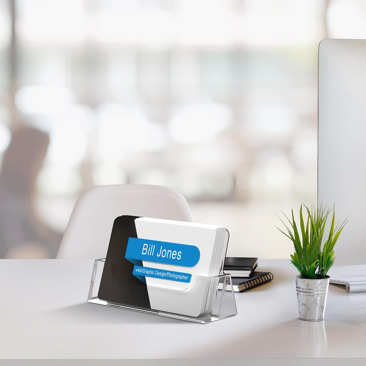 Marketing Holders 6 Pack Business Card Holder Desk Display for 3.5" x 2" VIP Membership and Rewards