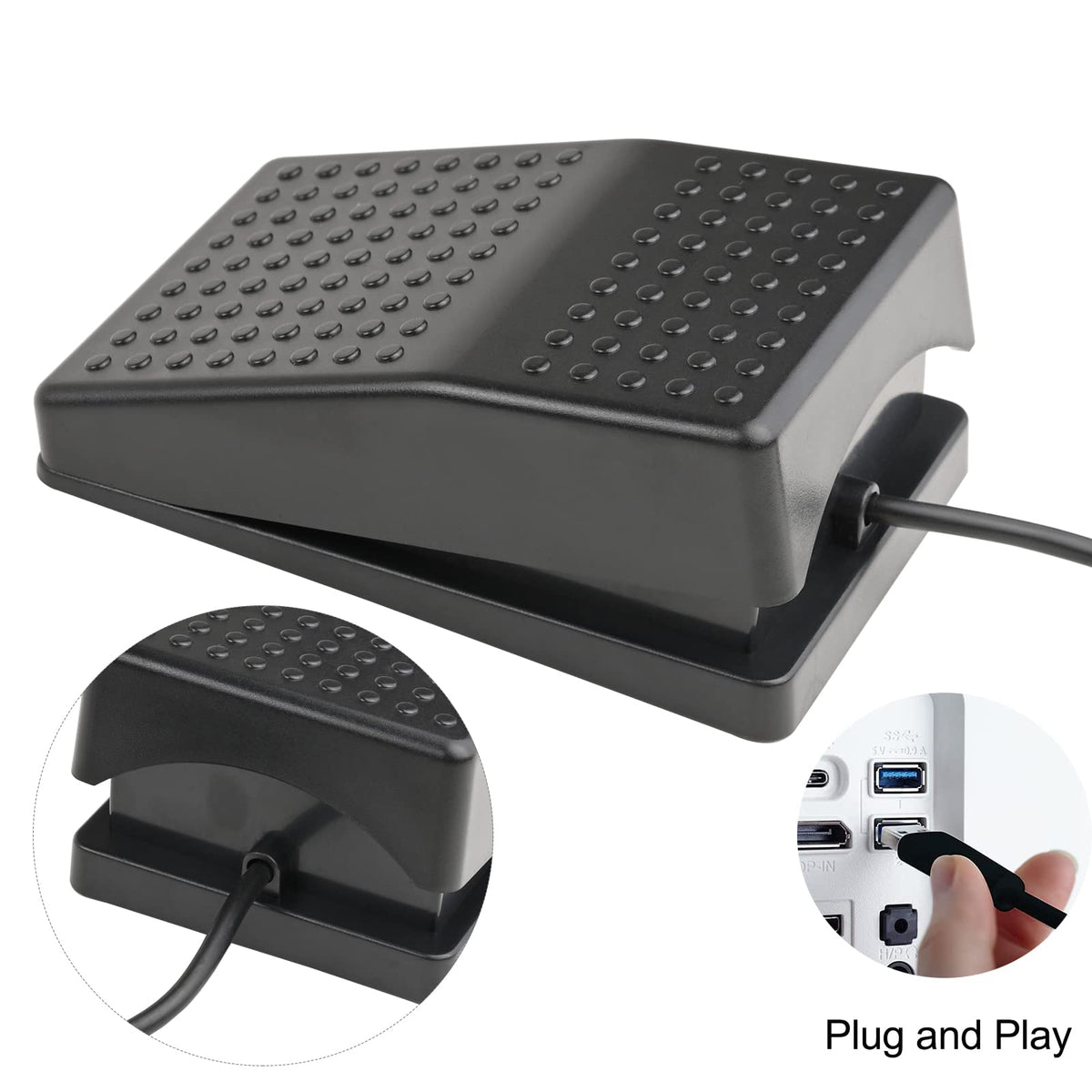 iKKEGOL Upgraded USB Foot Switch Single Pedal Mechanical Control Footswitch Map Mouse Keyboard