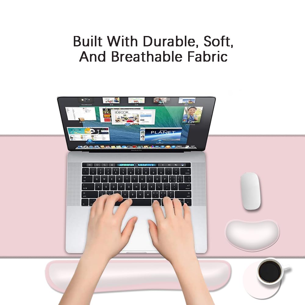 Desk Mat, Large Gaming Mouse Pad with Wrist Rest, 4 in1 XXL Mouse pad+Keyboard Wrist Rest+Mouse Pad