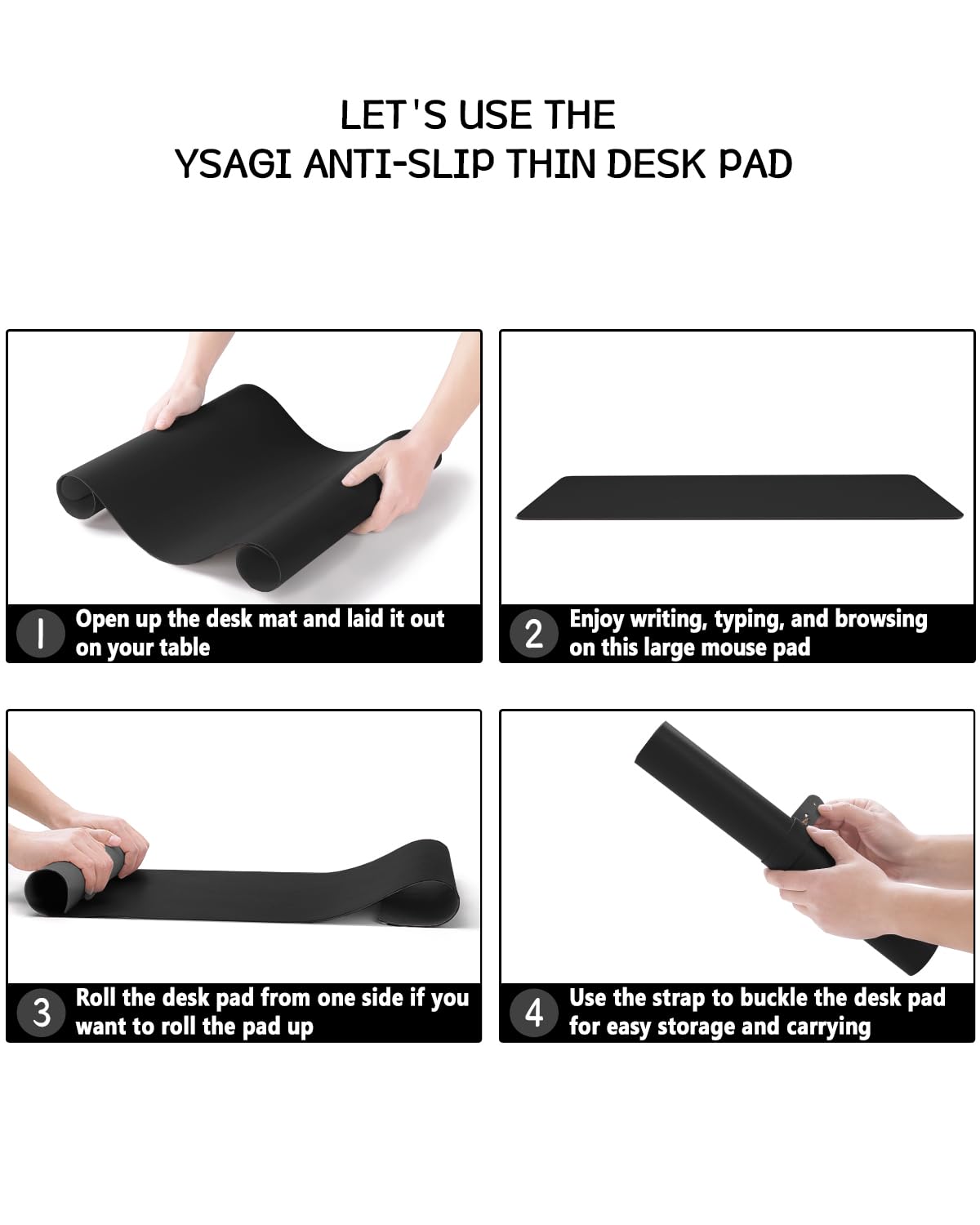 YSAGi Non-Slip Leather Desk Pad L Size, Waterproof Laptop Computer Desk Keyboard Mat, Table