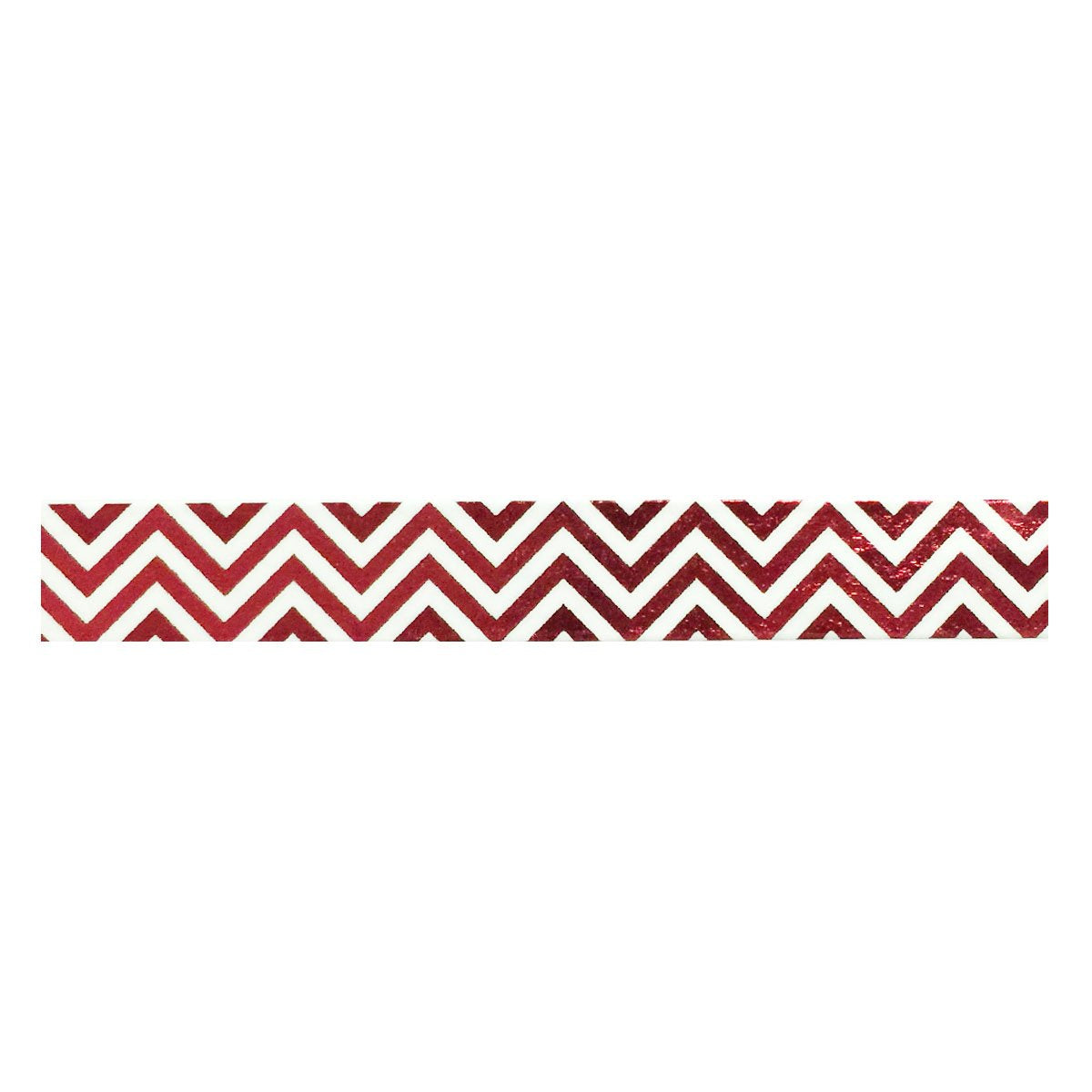 Wrapables Colorful Washi Masking Tape, Metallic Red Zigzag
