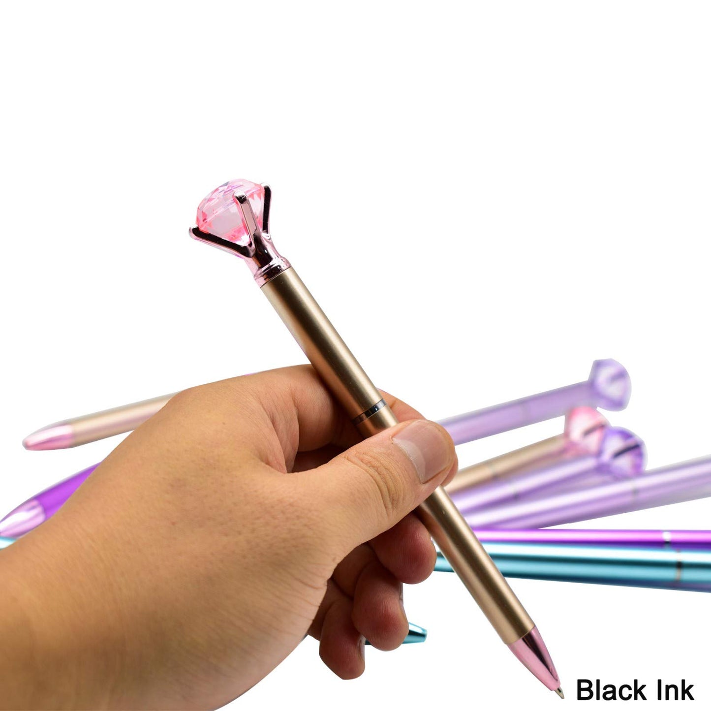 Maydahui 24 PCS Diamond Ballpoint Pen Black Ink Retractable Crystal Jewel