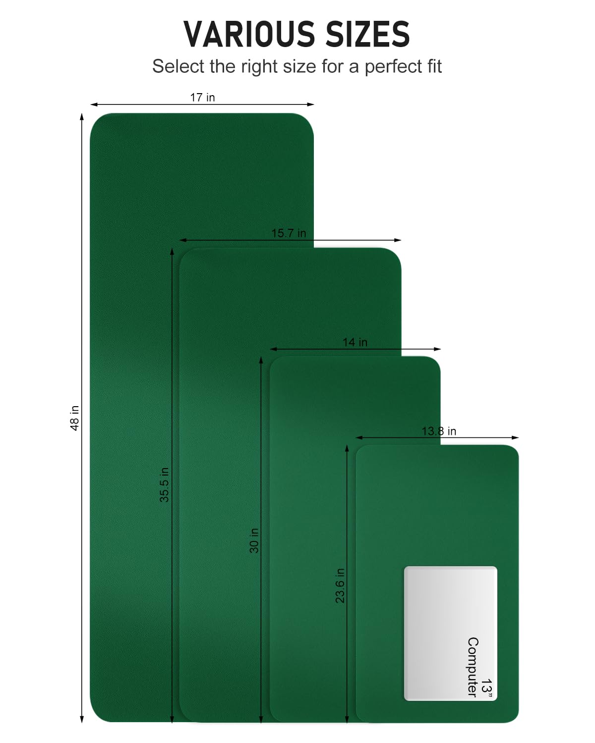 Niniubye Desk Pad, 48" x 17" PU Leather Non-Slip Desk Mat Large Mouse Pad for Desktop, Waterproof