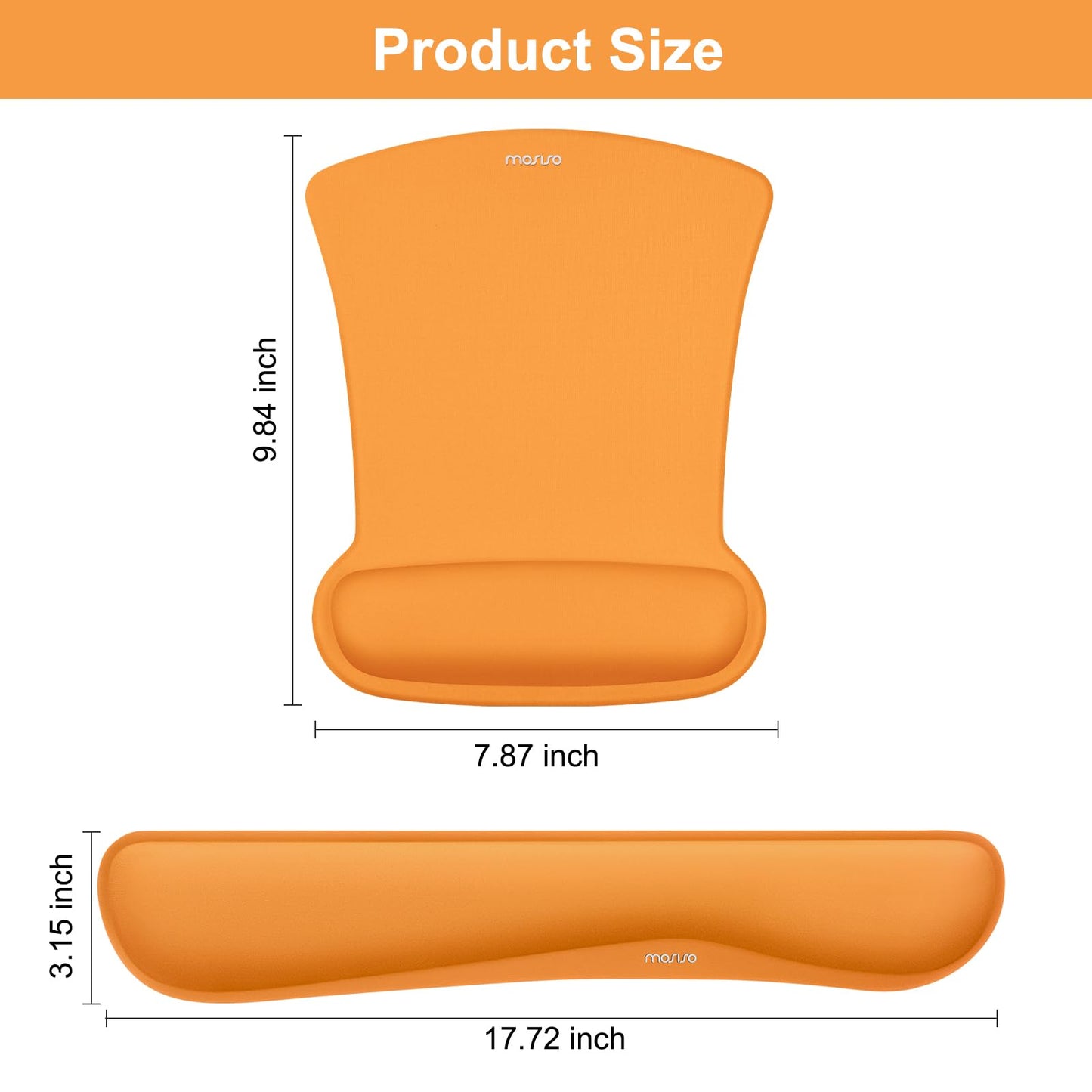 MOSISO Wrist Rest Support for Mouse Pad & Keyboard Set, Orange