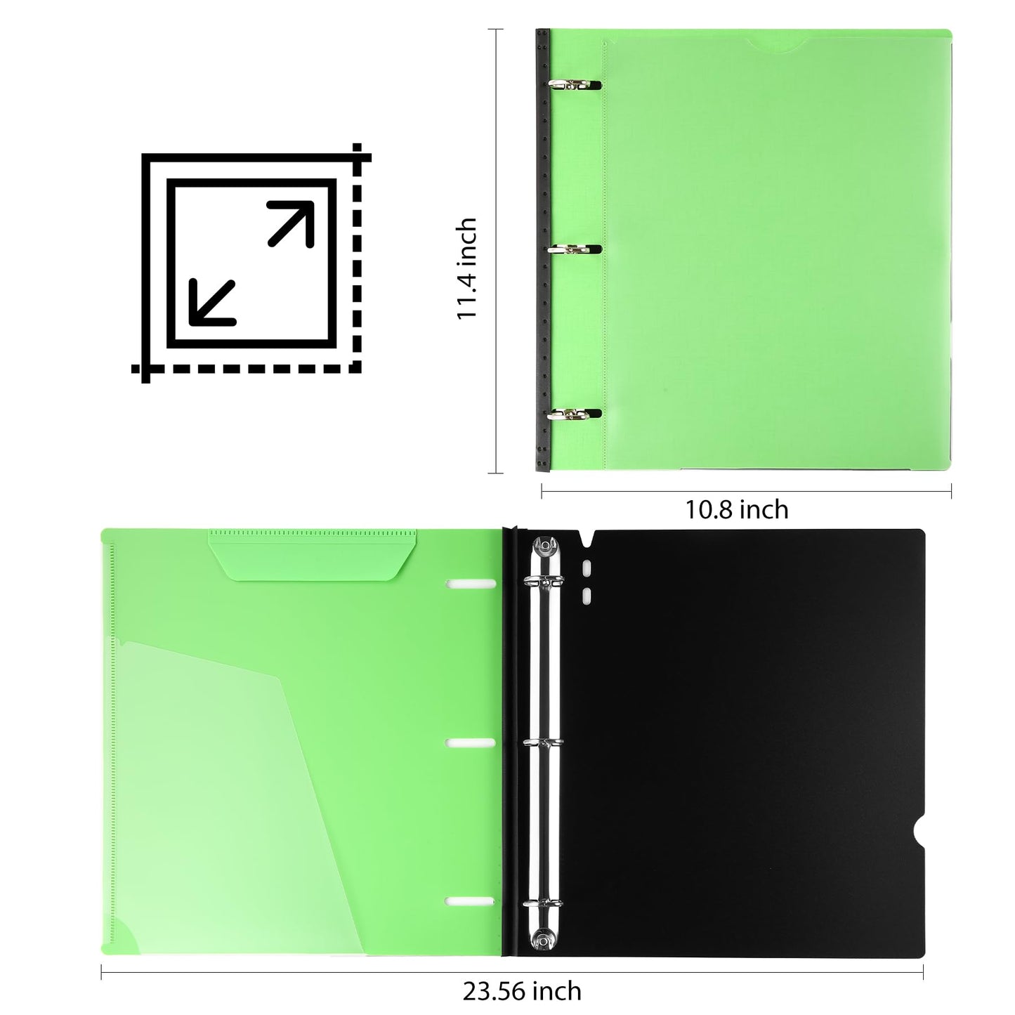 WOT I Telescoping 3 Ring Binder 1 Inch 12-Pack, Expandable Flexible Binder - Patented Design for