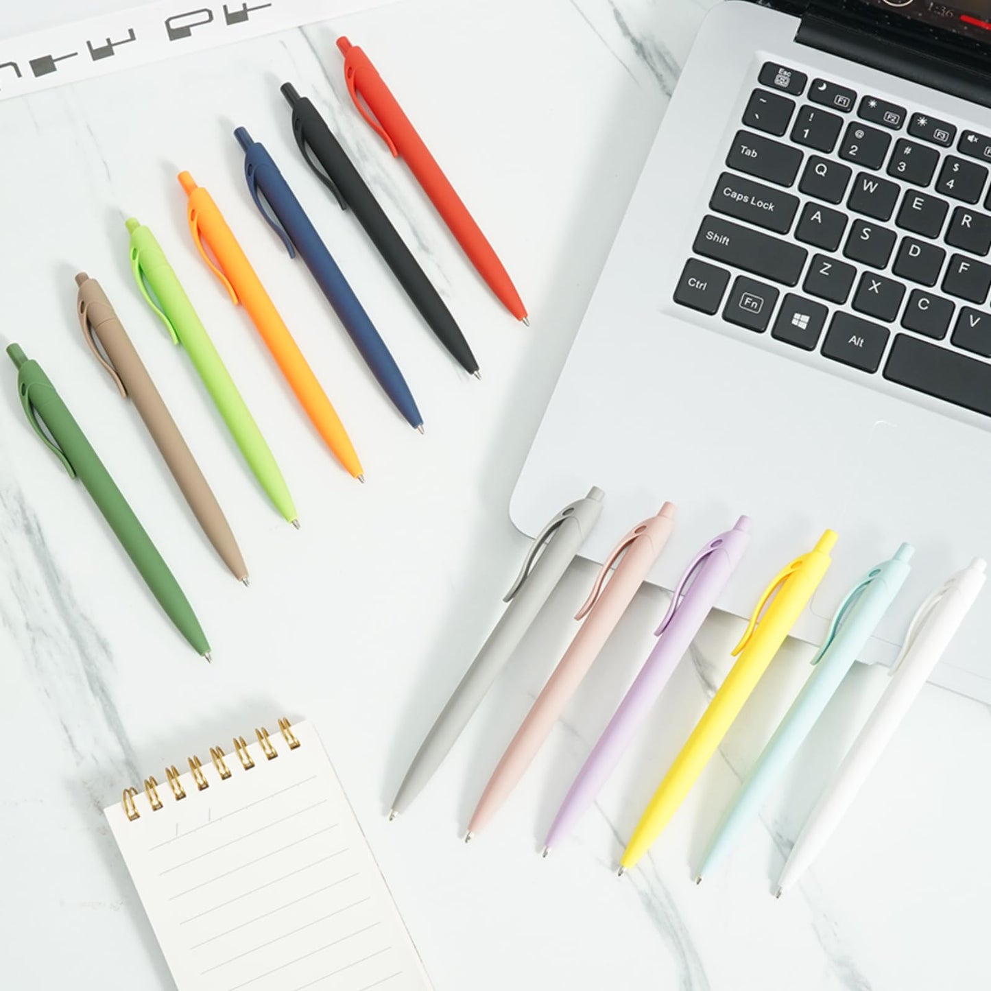Wiaziert BallPoint Pens, 50 Pack (BLACK Ink),Bulk Pens, Orange Barrel, Click Pens for Office Home