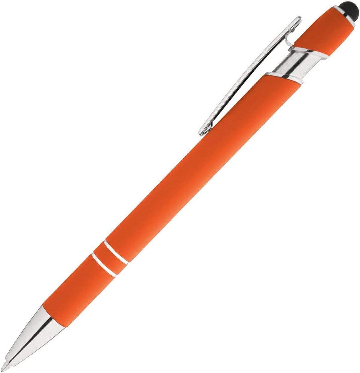 Express Pencils Rainbow Rubberized Soft Touch Ballpoint Pen with Stylus Tip is a stylish, premium