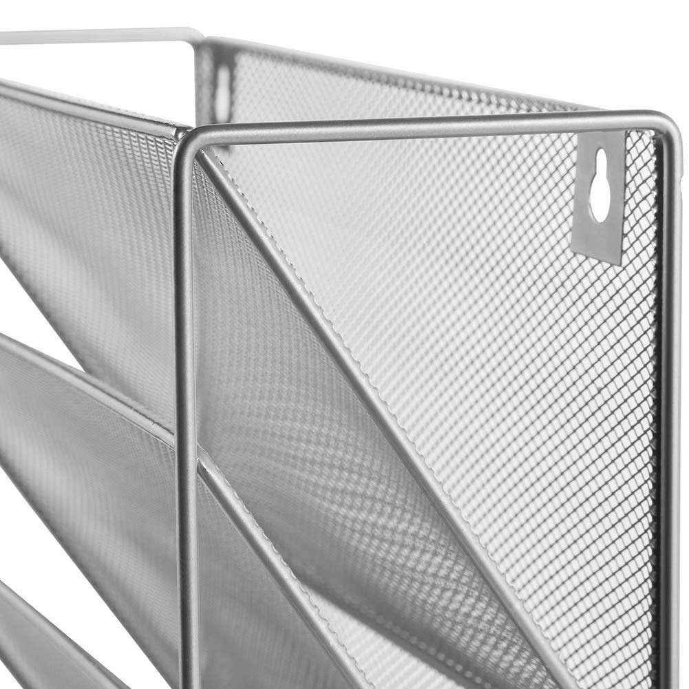 EASEPRES Desk File Organizer Mesh 6-Tier, Hanging Wall Mount Document Organization Stand, Desktop