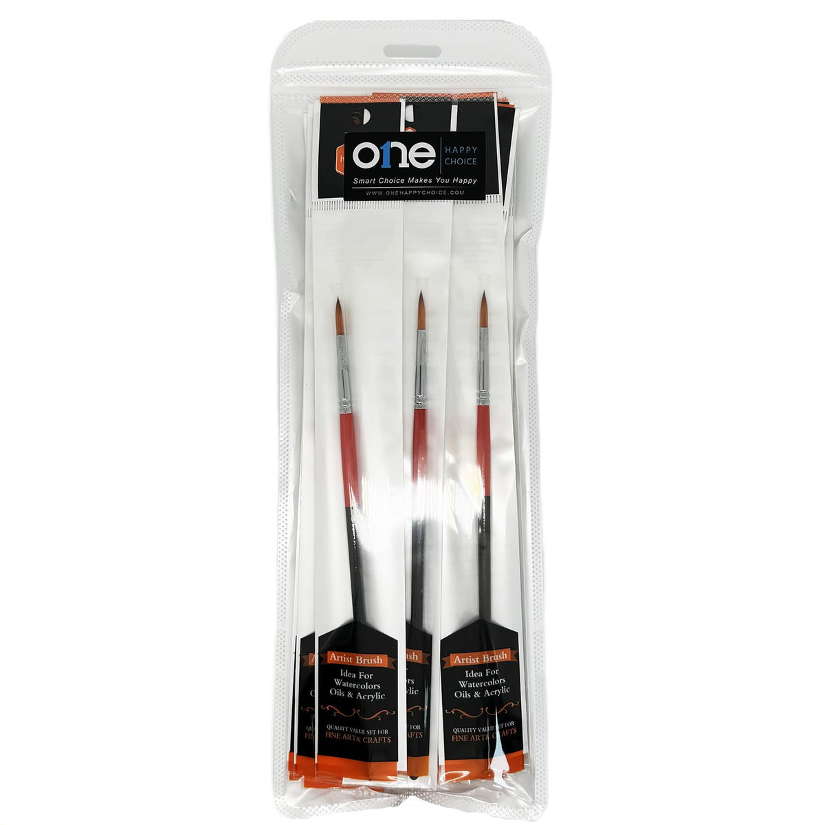 Size #2 Pointed Round Paint Brush Set of 20, Premium Taklon Synthetic Hair