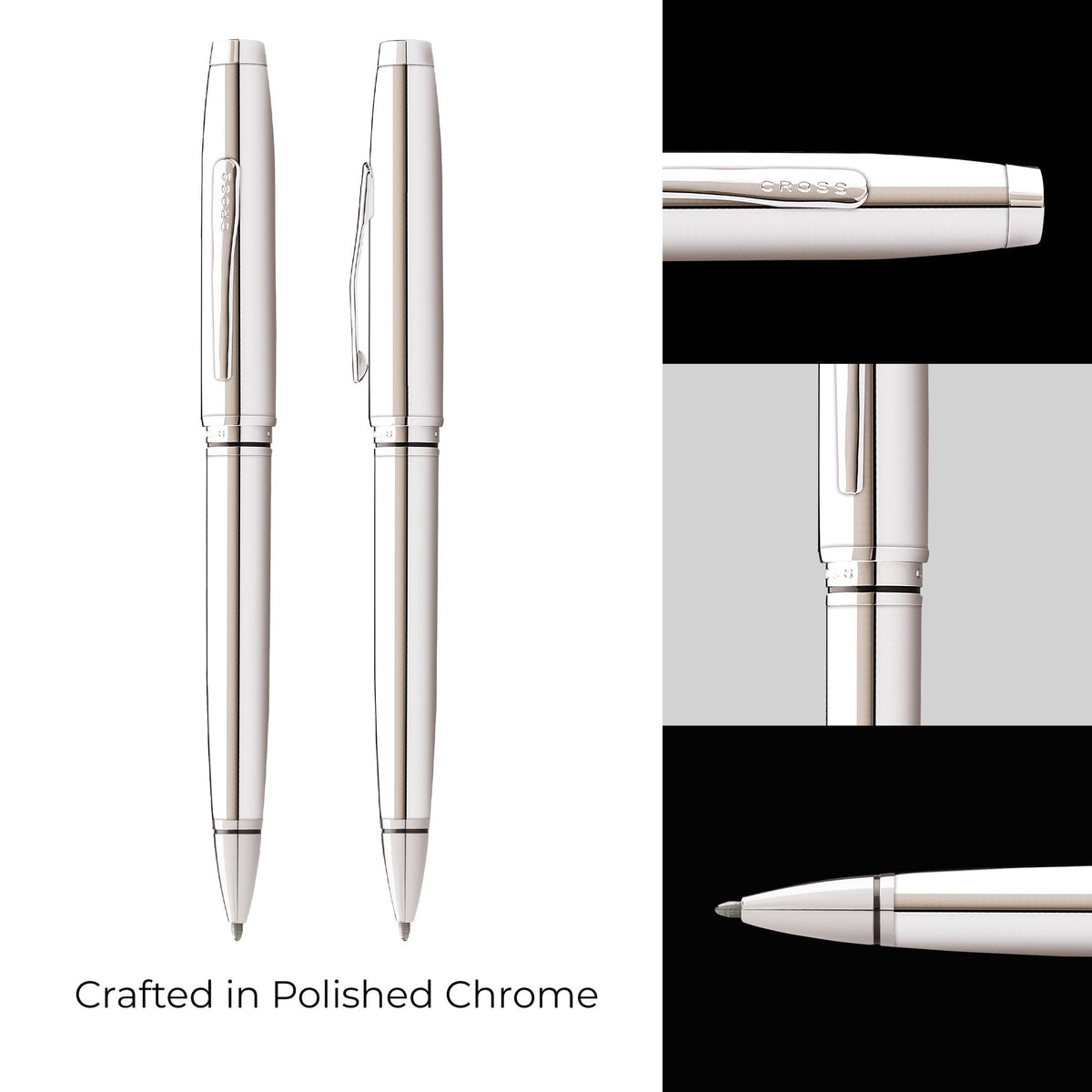 Cross Coventry Polished Chrome Ballpoint Pen, Medium Point, Black Ink