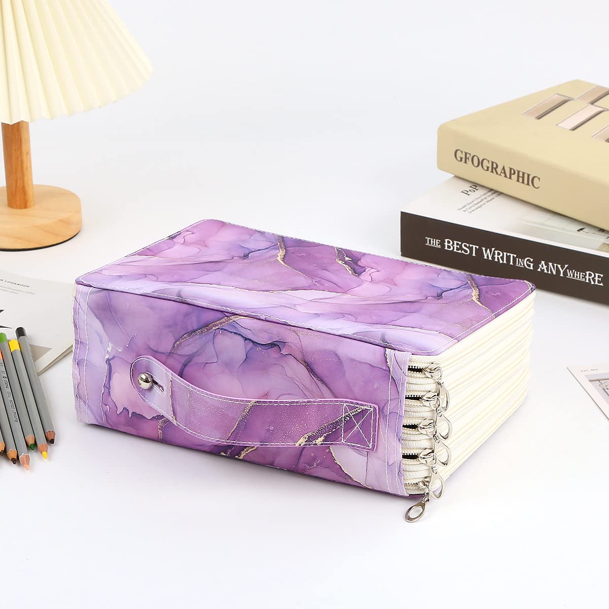 Lbxgap 250 Slots Colored Pencil Case Organizer, 5 Layer Bag