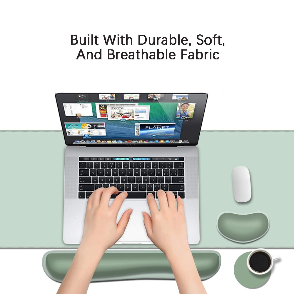 Desk Mat, Large Gaming Mouse Pad with Wrist Rest, 4 in1 XXL Mouse pad+Keyboard Wrist Rest+Mouse Pad