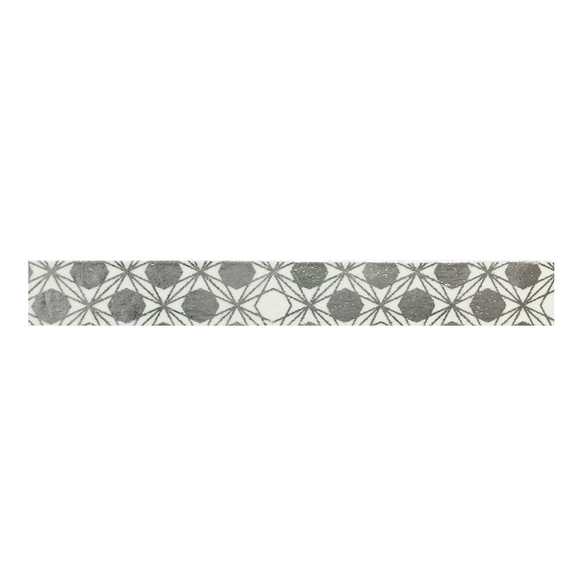 Wrapables Colorful Washi Masking Tape, Metallic Silver Stars and Polygon