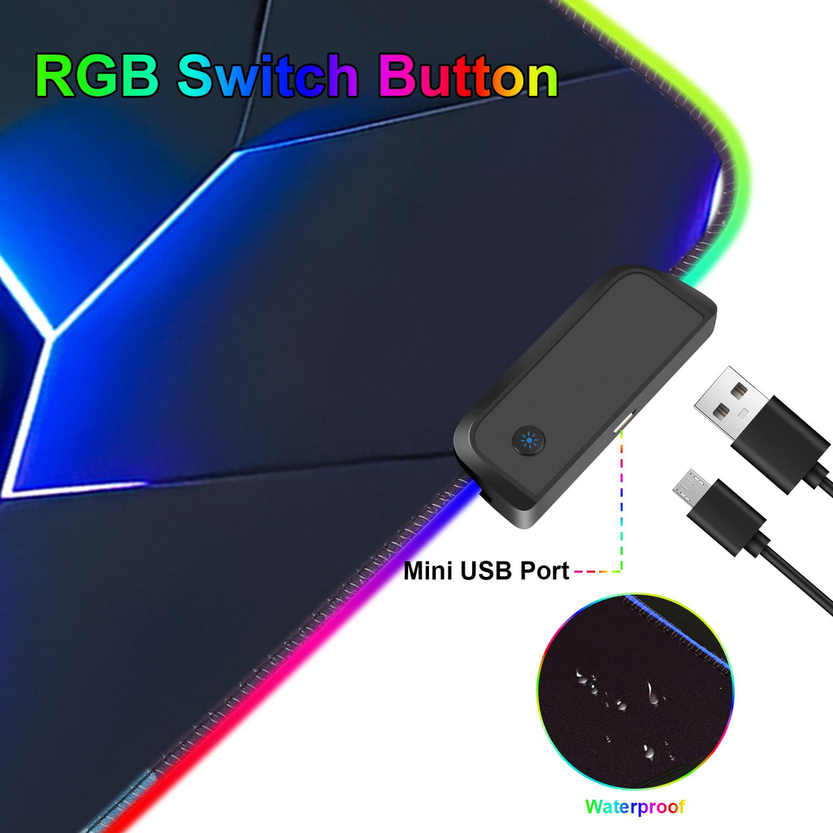 RGB Mouse Pad, Gaming Mousepad with 13 LED Light Modes