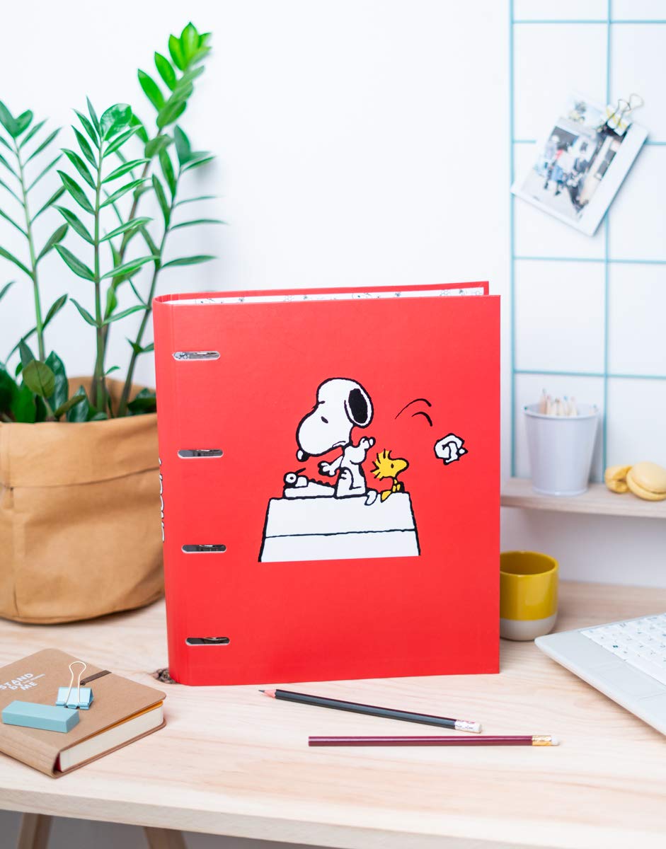 Grupo Erik 4 Ring Binder A4 - Snoopy Stationery | 10.6 x 12.6 inches - 27 x 32 cm - A4 Ring Binder